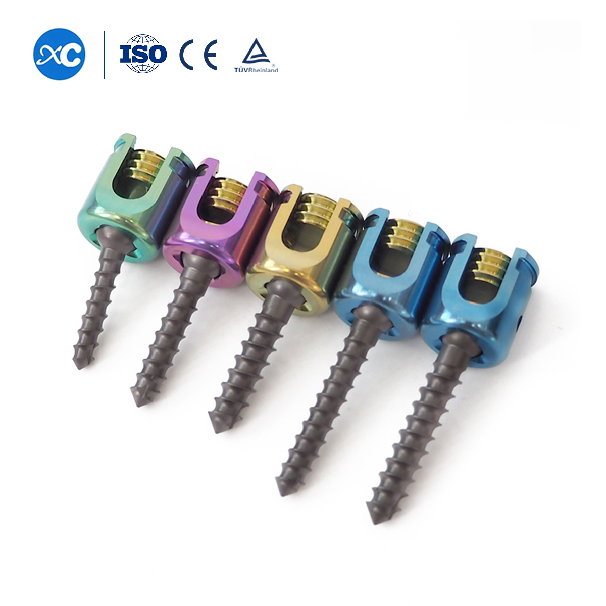 Titanium Spinal Pedicle Screw and Rod System for Vertebral Fixation in Small and Large Animals