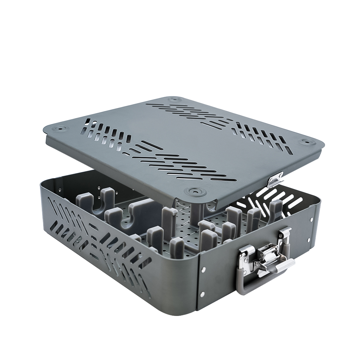 Mini Multi-functional Drill Sterilization Box with Custom Compartments for Veterinary Surgical Use